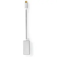 Ginza.se Nedis USB-C(tm) Adapter | USB 3.2 Gen 1 | USB-C(tm) Hane | DisplayPort Hona | 0.20 m | Rund | Guldplaterad | Flätad / Nylon | Silver | Kartong med täckt fönster