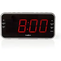 Nedis Digital klockradio | LED | 1x 3.5 mm Audio Input | Tidsprojektion | AM / FM | Snooze-funktion | Sov timer | Antal alarm: 2 | Svart
