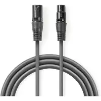 Nedis DMX adapterkabel | XLR 3-stifts hane | XLR 3-stifts hona | Nickelplaterad | 20.0 m | Rund | PVC | Mörkgrå | Presentbox
