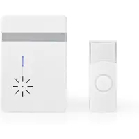 Nedis Trådlösa dörrklockan | Batteridriven | 3 V DC | 1x CR2032 | Volym: 80 dB | Signalområde: 300 m | IP44 | 36 Melodier | 1 Mottagare | Vit
