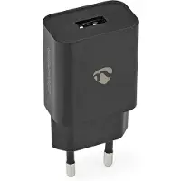 Nedis Väggladdare | 12 W | 1x 2.4 A A | Antal utgångar: 1 | USB-A | Utan kabel | Single Voltage Output | Svart