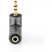 Nedis Stereo Audio Adapter | 3.5 mm Hane | 3.5 mm Hona | Guldplaterad | Rak | Aluminium | Grått Med Metall / Guld | 1 st. | Kartong med täckt fönster