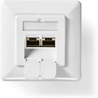 Nedis Nätverksvägglåda | Infälld montering | 2-Port port(s) | CAT6a | Rak | Hona | Guldplaterad | PVC | Vit | Låda