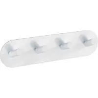 SmartaSaker Kroklist, 4 krokar, Självhäftande, Metall, PIENCO QUADRO, Vit