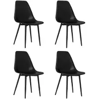 vidaXL Matstolar 4 st svart PP