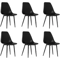 vidaXL Matstolar 6 st svart PP