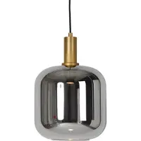 QAZQA Hänglampa svart med guld och rökglas inkl. PUCC - Zuzanna