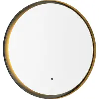 QAZQA Modern badrumsspegel svart inkl LED och touch-dimmer - Pim