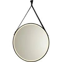 QAZQA Modern badrumsspegel svart inkl LED och touchdimmer - Pien
