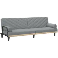 vidaXL Bäddsoffa med armstöd ljusgrå tyg