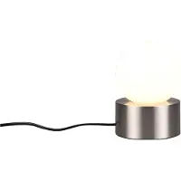 Reality Leuchten Bordslampa Countess, opalglas, metallfot nickel Countess, Aluminium / grå / zink, Vardagsrum / matsal, Metall, Modern