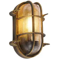 QAZQA Vägg- och taklampa guld/mässing oval IP44 - Noutica