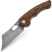 Bestech Skirmish - Damascus - G10, svart, orange