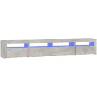 vidaXL Tv-bänk med LED-belysning betonggrå 240x35x40 cm