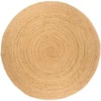 vidaXL Jutematta flätad rund 210 cm rund