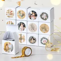 Smartphoto DIY Adventskalender Askar med Runt klistermärke - 24 st