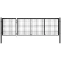 vidaXL Trädgårdsgrind stål 350x75 cm antracit