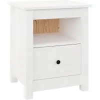 vidaXL Sängbord vit 40x35x49 cm massiv furu