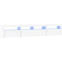 vidaXL Tv-bänk med LED-belysning vit 210x35x40 cm