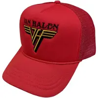 Ginza.se Van Halen: Unisex Mesh Back Cap/Text & Yellow Logo (Red & Black)