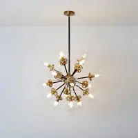 Holländer Glas pendellampa Moltiplicatore, dimbar, Mässing / guld, Vardagsrum / matsal, Mässing, Pendellampa