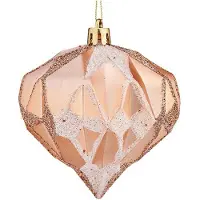 Sublime Market Connect Boules de Noël - Diamant - Cuivre - Plastique - Ø 8 cm brun
