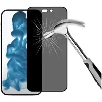 Mtp Products iPhone 14 Pro Privacy Heltäckande Härdat Glas Skärmskydd - 9H - Svart Kant