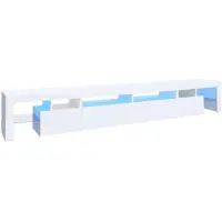 vidaXL Tv-bänk med LED-belysning Vit 260x36,5x40 cm