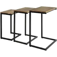 SoBuy Satsbord 3-delat, svart+brun, 20kg
