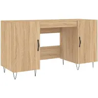 vidaXL Skrivbord sonoma-ek 140x50x75 cm konstruerat trä