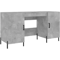 vidaXL Skrivbord betonggrå 140x50x75 cm konstruerat trä