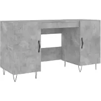 vidaXL Skrivbord betonggrå 140x50x75 cm konstruerat trä