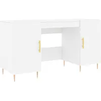 vidaXL Skrivbord vit 140x50x75 cm konstruerat trä