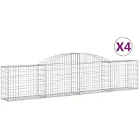 vidaXL Gabioner bågformade 4 st 300x30x60/80 cm galvaniserat järn