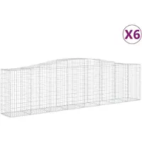 vidaXL Gabioner bågformade 6 st 400x50x100/120 cm galvaniserat järn