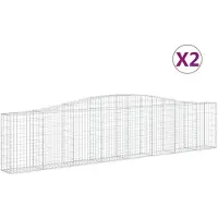 vidaXL Gabioner bågformade 2 st 400x30x80/100 cm galvaniserat järn