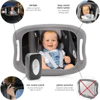 Reer Bilspegel m. Ljus - - One Size - Spegel