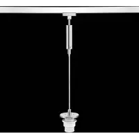 FISCHER&HONSEL GMBH Pendel E27 54221 för spår HV-Spår 4 E27, dimbar, Aluminium / grå / zink, Vardagsrum / matsal, Metall, Modern
