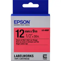Epson LK-4RBP | svart text - pastellröd tejp | 12mm (original)