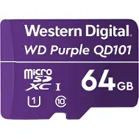 Western Digital WD Purple - Flash-minneskort - 64 GB - UHS-I U1 / Class10 - microSDXC - lila