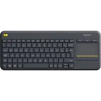 Logitech Wireless Touch Keyboard K400 Plus - Tangentbord - med pekplatta - trådlös - 2.4 GHz - AZERTY - belgisk - svart