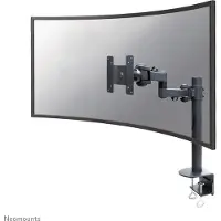 NeoMounts FPMA-D960PLUS - Monteringssats - fullständig rörelse - för LCD-display - stål - svart - skärmstorlek: 10-49 - klämma, monterbar, disk-monteringsbar