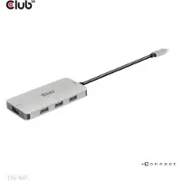 Club 3D CSV-1547 USB-hubb 4 Port USB-A USB 3.1 Gen2 10 GBit/s med USB-C-kontakt Svart, Silver CSV-1547