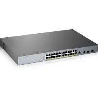 Zyxel GS1350-26HP - Switch - smart - 24 x 10/100/1000 (PoE+) + 2 x kombinations-Gigabit SFP (upplänk) - skrivbordsmodell, rackmonterbar - PoE+ (375 W)