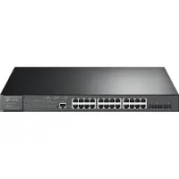 TP-LINK JetStream TL-SG3428XMP - V1 - switch - Administrerad - 24 x 10/100/1000 (PoE+) + 4 x 10 Gigabit SFP+ - rackmonterbar - PoE+ (384 W)