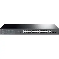 TP-LINK TL-SG1428PE - Switch - smart - 24 x 10/100/1000 (PoE+) + 2 x 10/100/1000 - monterbar på stativ - PoE+ (250 W) - AC 100 - 240 V