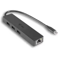 ITEC USB-C Slim HUB 3-Port mit Gigabit Ethernet Adapter Nätverksadapter 10 / 100 / 1000 MBit/s USB-C