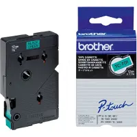 Brother TC-701 | svart text - grön märkband | 12mm x 7,7m (original)