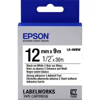 Epson LK-4WBW | svart text - vit tejp | 12mm (original)