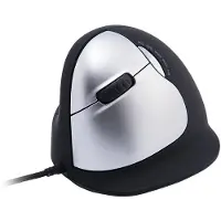 R-Go Tools HE (RGOHELELA) Ergonomisk mus USB Storlek: L Optisk Svart/Silver 5 Knappar 500 dpi, 1500 dpi, 2000 dpi, 3500 dpi Ergonomisk